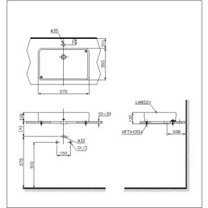Bản vẽ chậu rửa mặt lavabo LT952